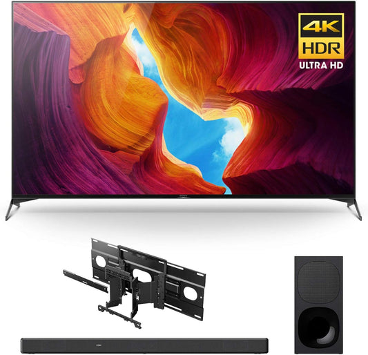 Sony X950H 65-Inch 4K TV Bundle - Smart TV, Soundbar, Wall Mount