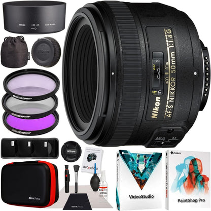 Nikon E4NK5014G AF-S 50mm f/1.4G Lens Bundle