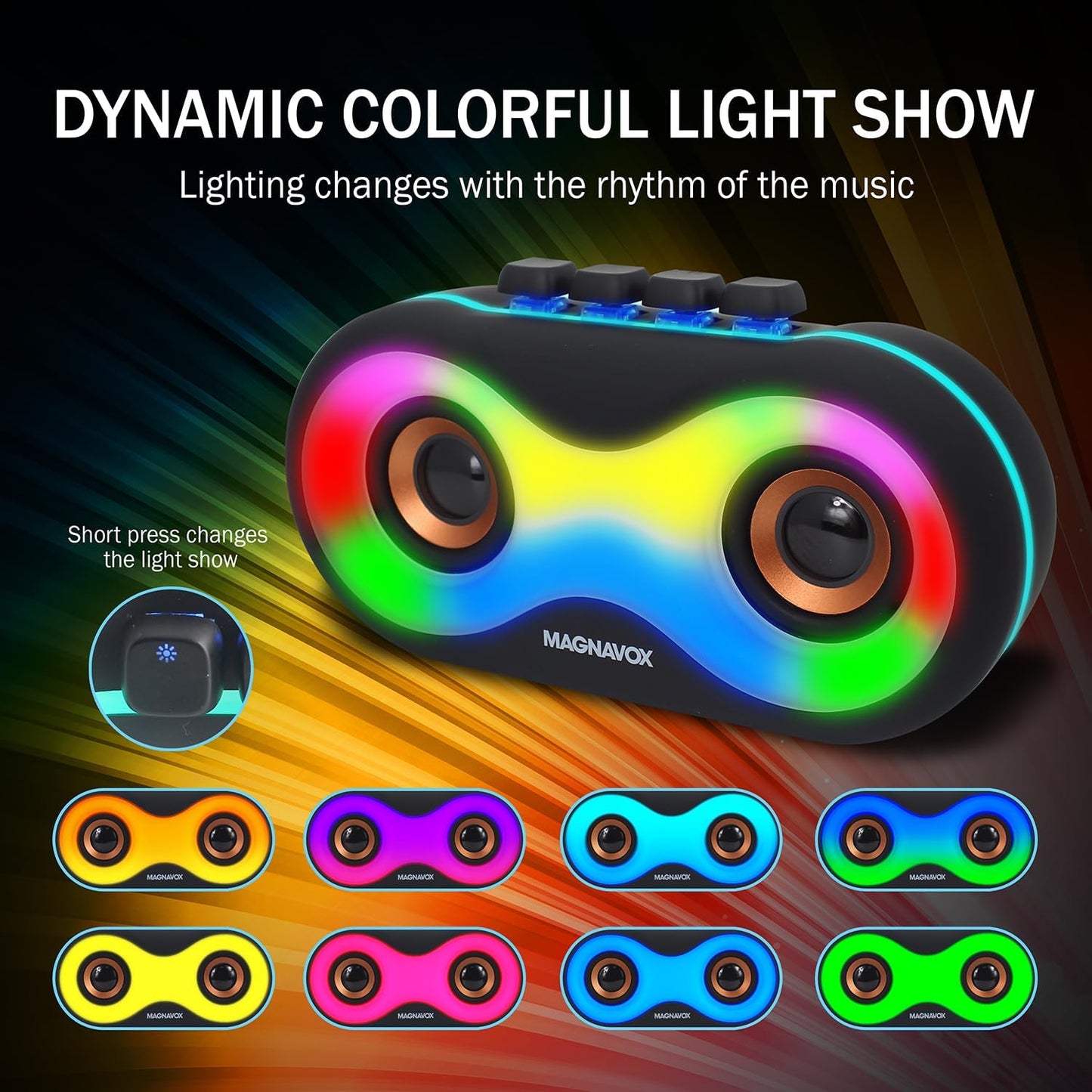 Magnavox MMA3998 Portable RGB Bluetooth Speaker