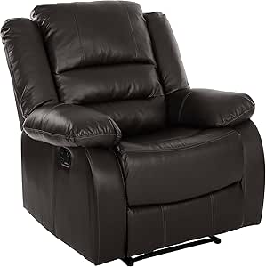 Lexicon 194840123552 Azrael Brown Faux Leather Reclining Chair — main product image