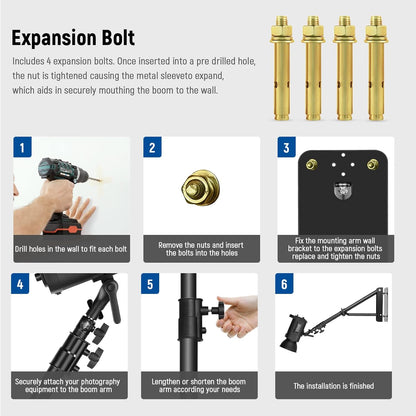 Neewer WB-1250-1 Wall Mounting Triangle Boom Arm