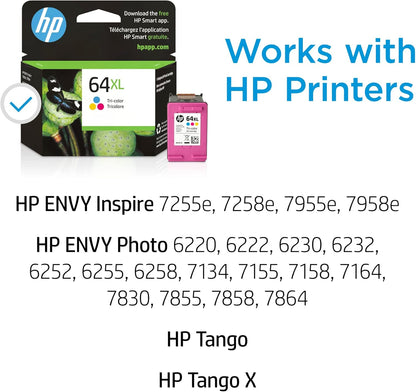 HP 64XL Tri-Color High-Yield Ink Cartridge N9J91AN
