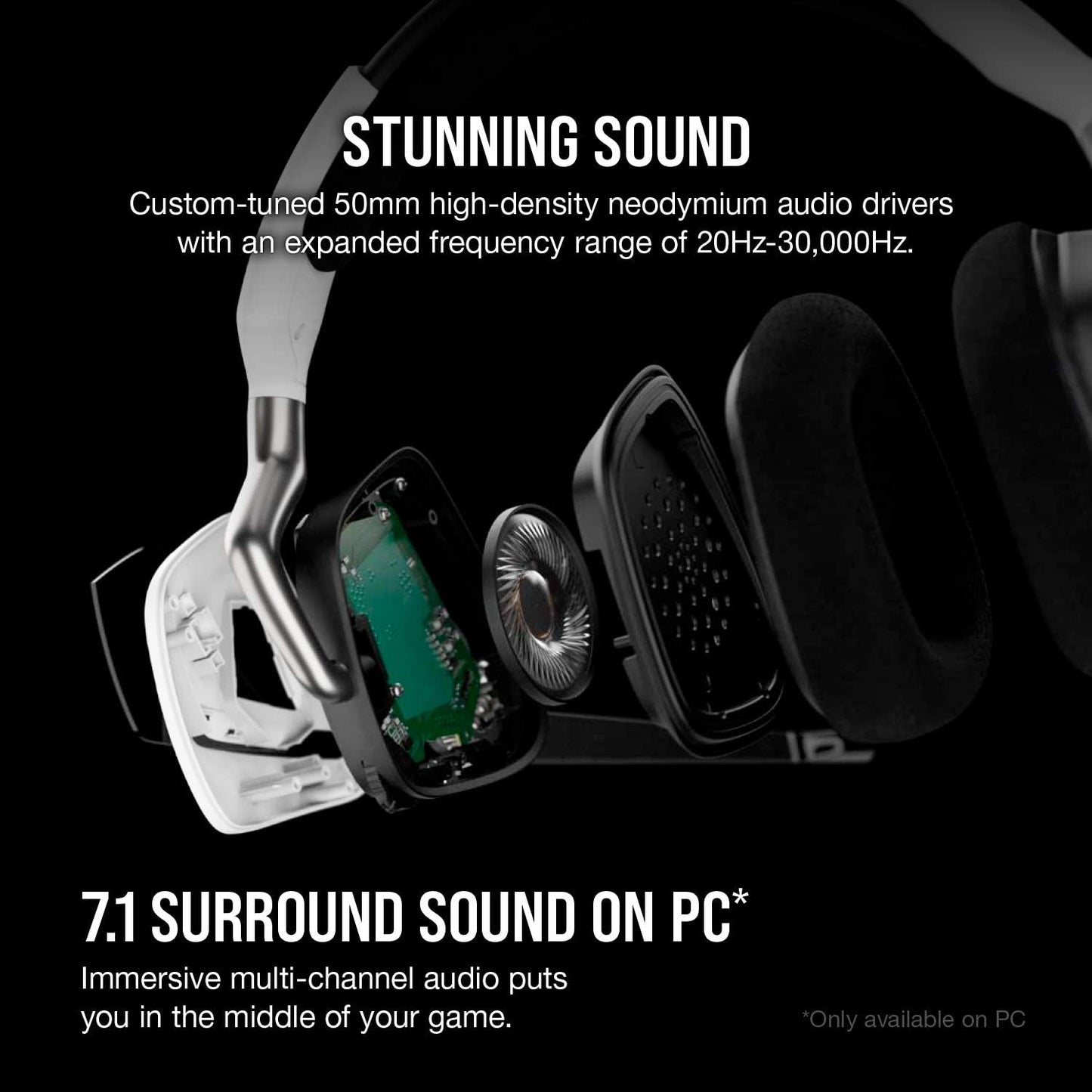 Corsair CA-9011202-NA VOID Elite Wireless Gaming Headset - White
