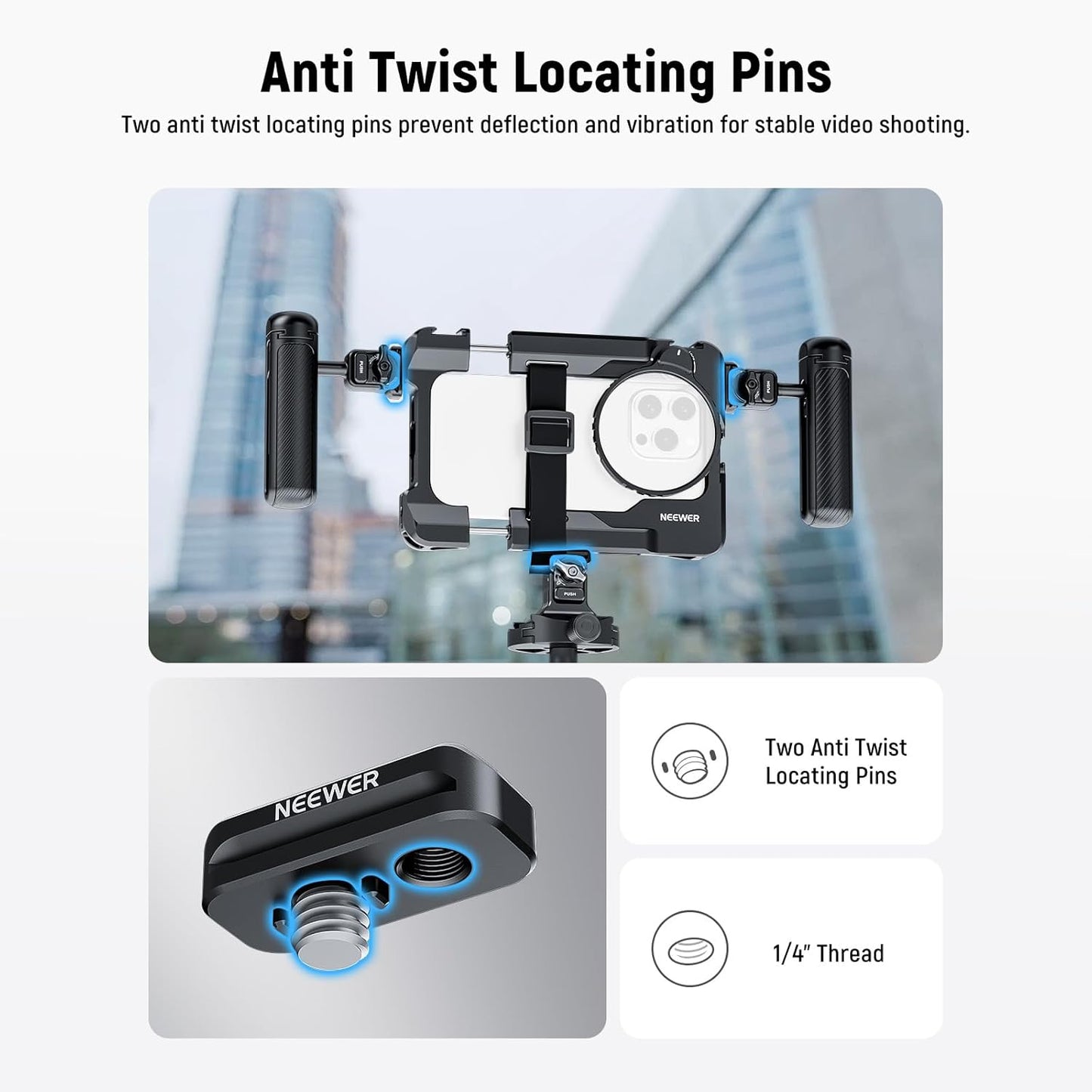 Neewer Quick Release Plate Adapter Phone Cage 4-Pack