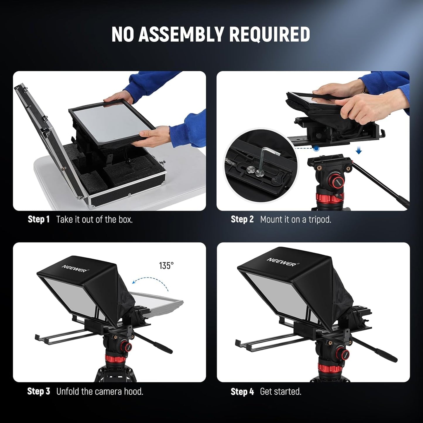 Neewer X14 II 14-inch Teleprompter with QR Plate