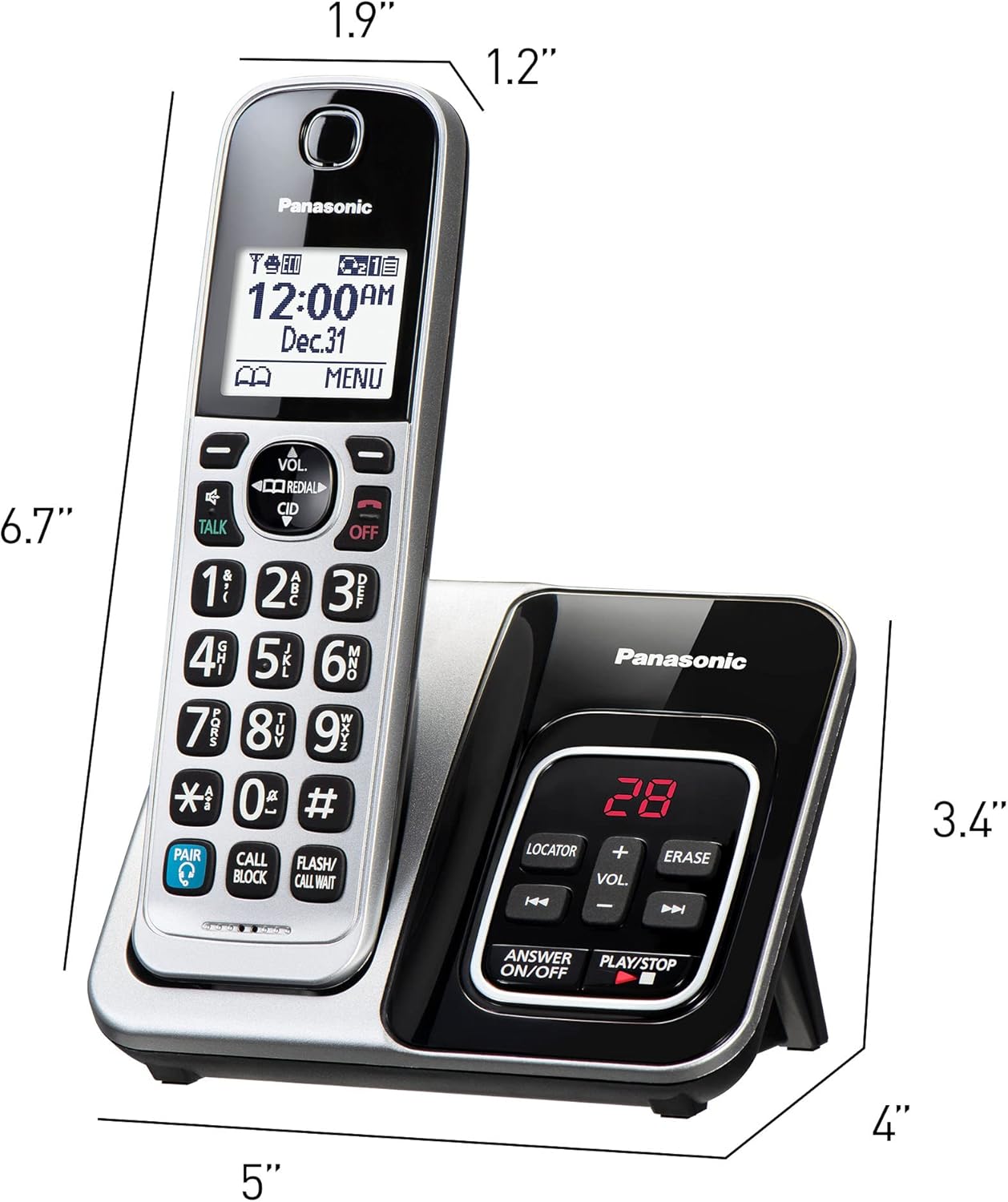 Panasonic KX-TGD890S Bluetooth Cordless Phone System