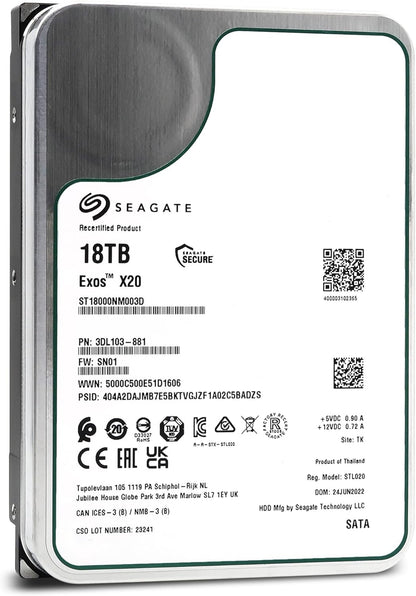 Seagate Exos X20 18TB SATA Enterprise Hard Drive (Renewed)