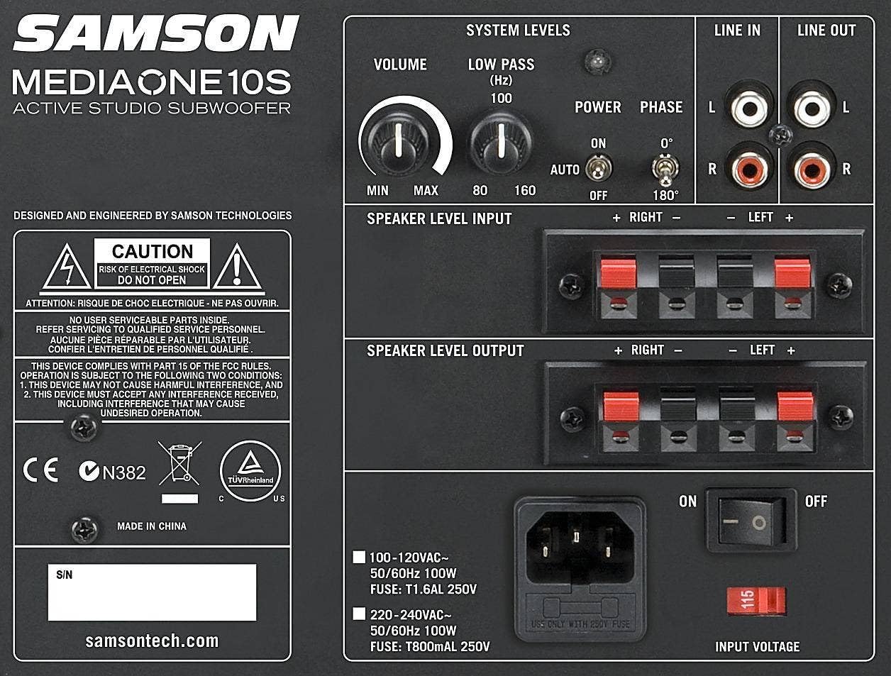 Samson MediaOne 10S Active Studio Subwoofer