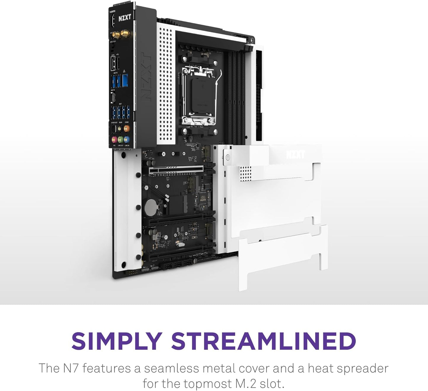 NZXT N7-B65XT-W1 White ATX Gaming Motherboard - AMD AM5
