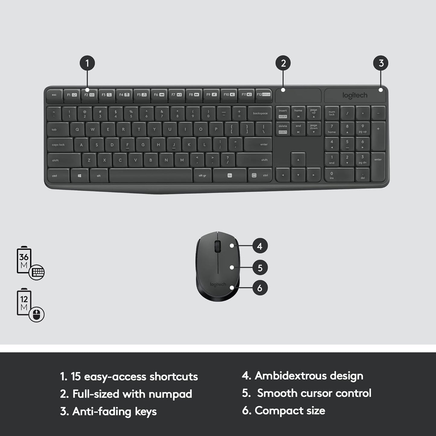 Logitech 920-007897 MK235 Wireless Keyboard and Mouse Combo
