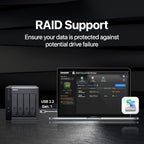 QNAP TR-004-44ST-US 12TB USB-C RAID 5 DAS
