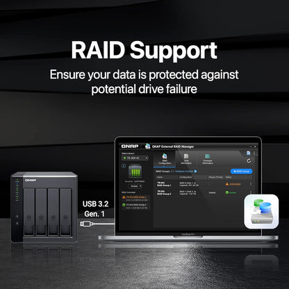 QNAP TR-004-44ST-US 12TB USB-C RAID 5 DAS