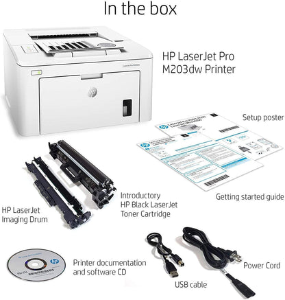 HP G3Q47A#BGJ LaserJet Pro M203dw Wireless Printer Renewed