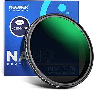 Neewer 72mm Variable ND3-ND1000 Neutral Density Filter — main product image