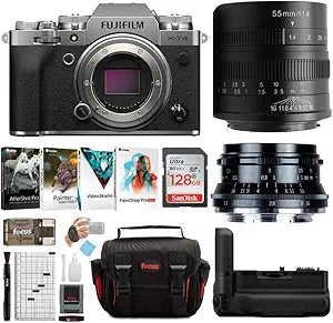 Fujifilm X-T4 Mirrorless Camera 35mm & 55mm Lenses Bundle