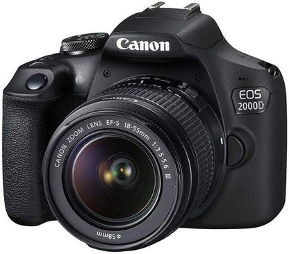 Canon EOS 2000D DSLR Camera with 18-55mm Lens Bundle (Renewed)