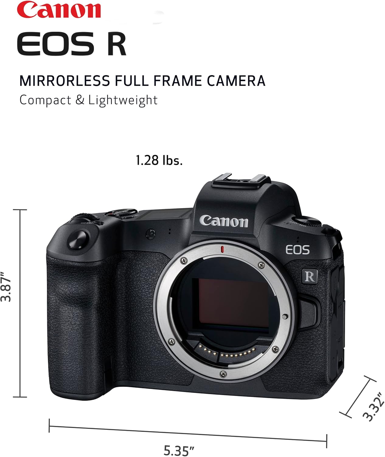 Canon 3075C002 EOS R Full-Frame Mirrorless Camera Body 4K UHD