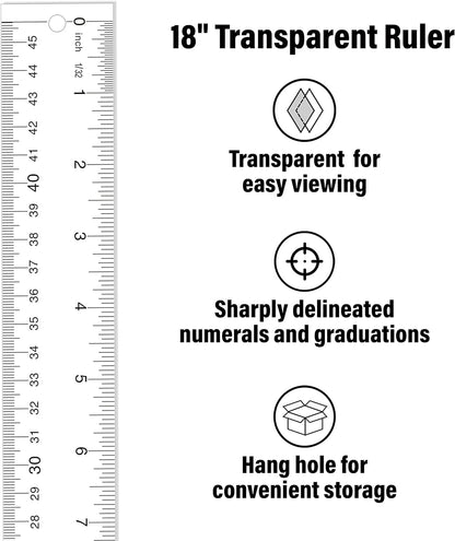 Westcott 10564 18-inch Acrylic Clear Ruler