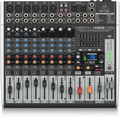 Behringer XENYX X1222USB 12-Input Mixer w/ Mic Cables