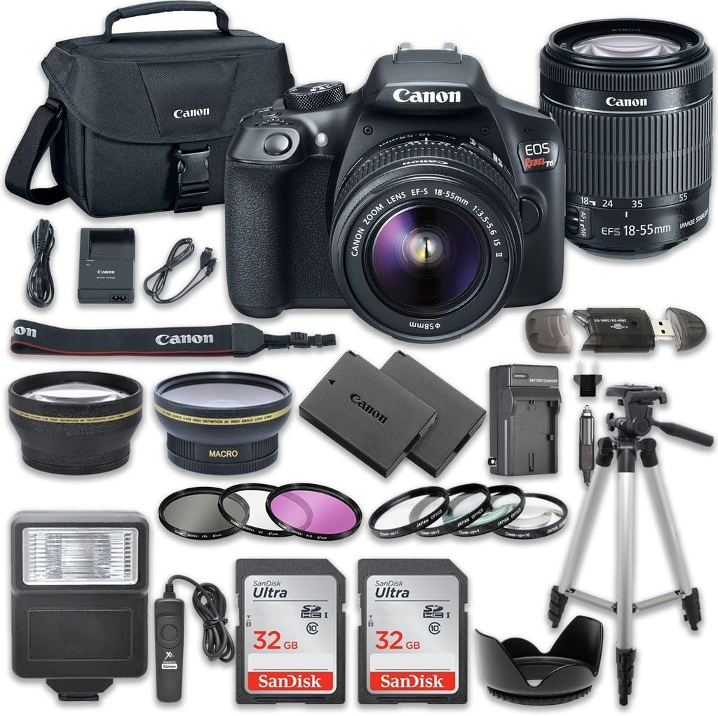 Canon 1 EOS Rebel T6 DSLR Camera with 18-55mm Lens Kit (Renewed)