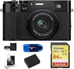 Fujifilm X100V Digital Camera Bundle with 64GB SD Card