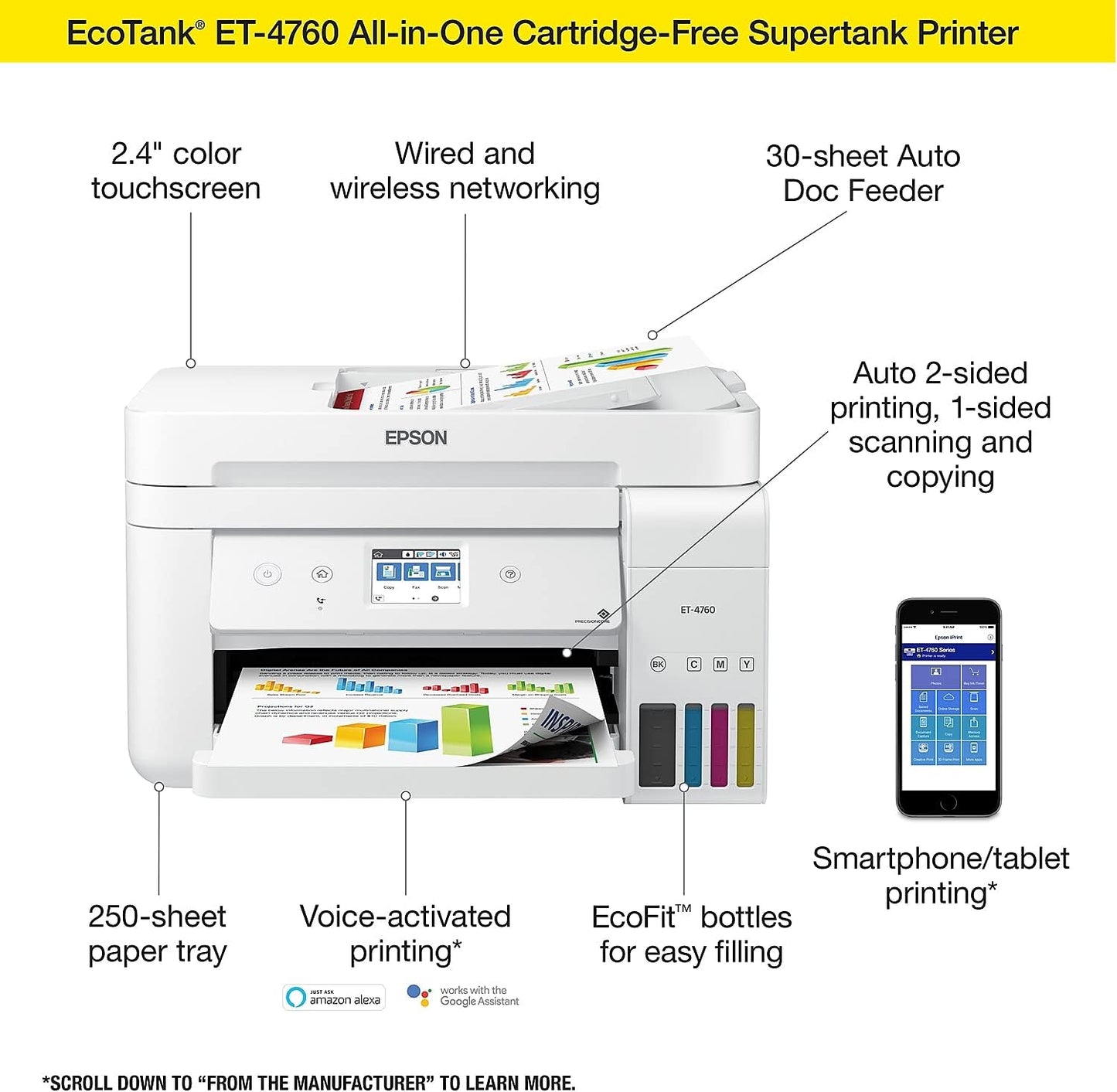 Epson ET-4760 EcoTank Wireless All-in-One Printer