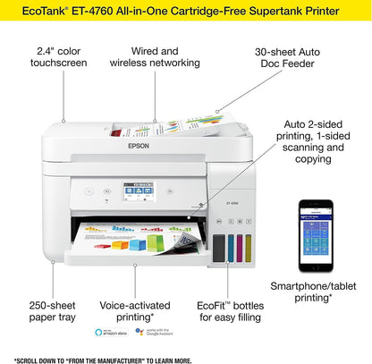 Epson ET-4760 EcoTank Wireless All-in-One Printer
