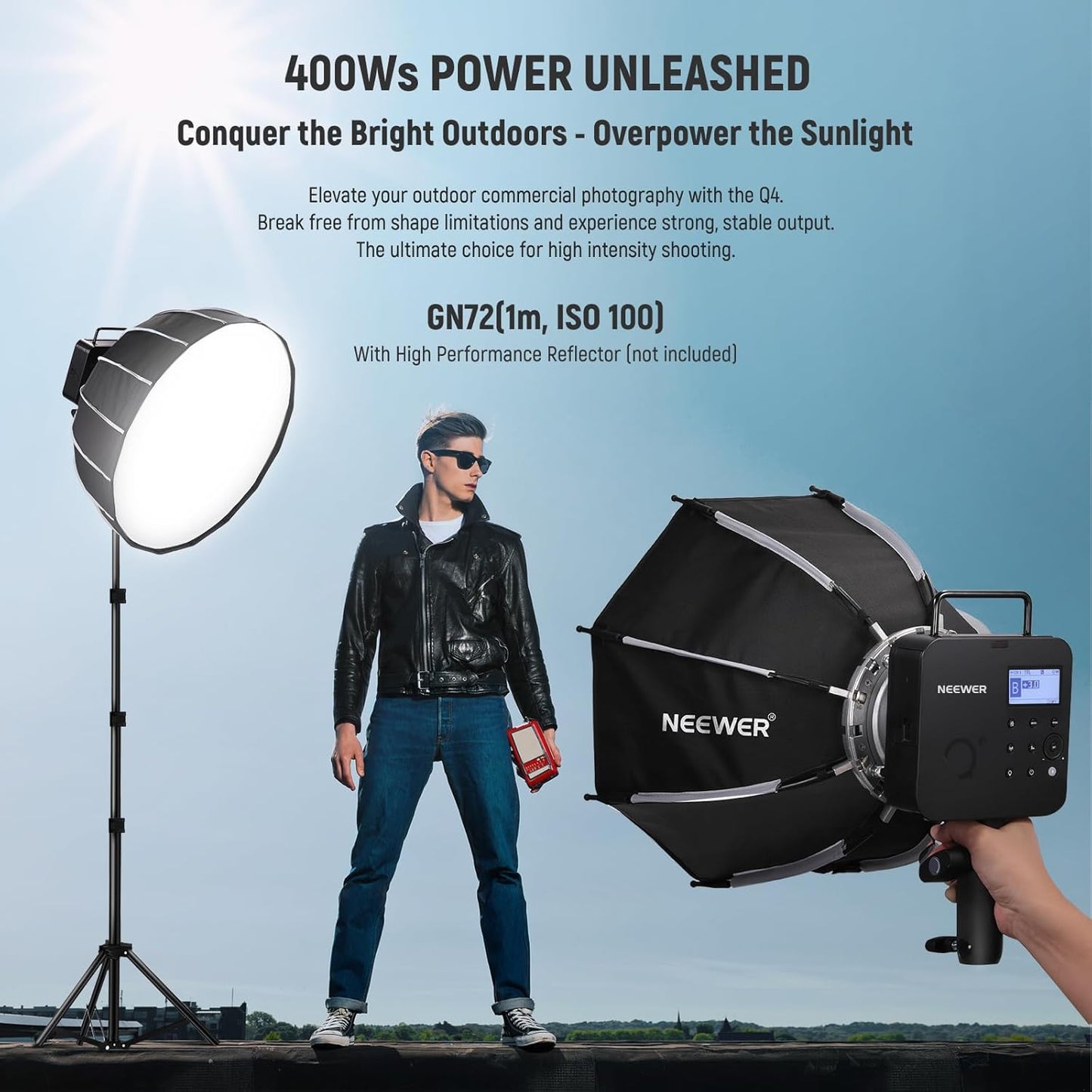 Neewer Q4 400Ws TTL Outdoor Flash Strobe Bowens Mount