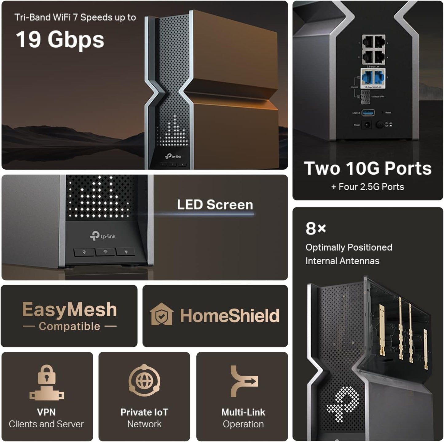 TP-Link Archer BE800 BE19000 WiFi 7 Router