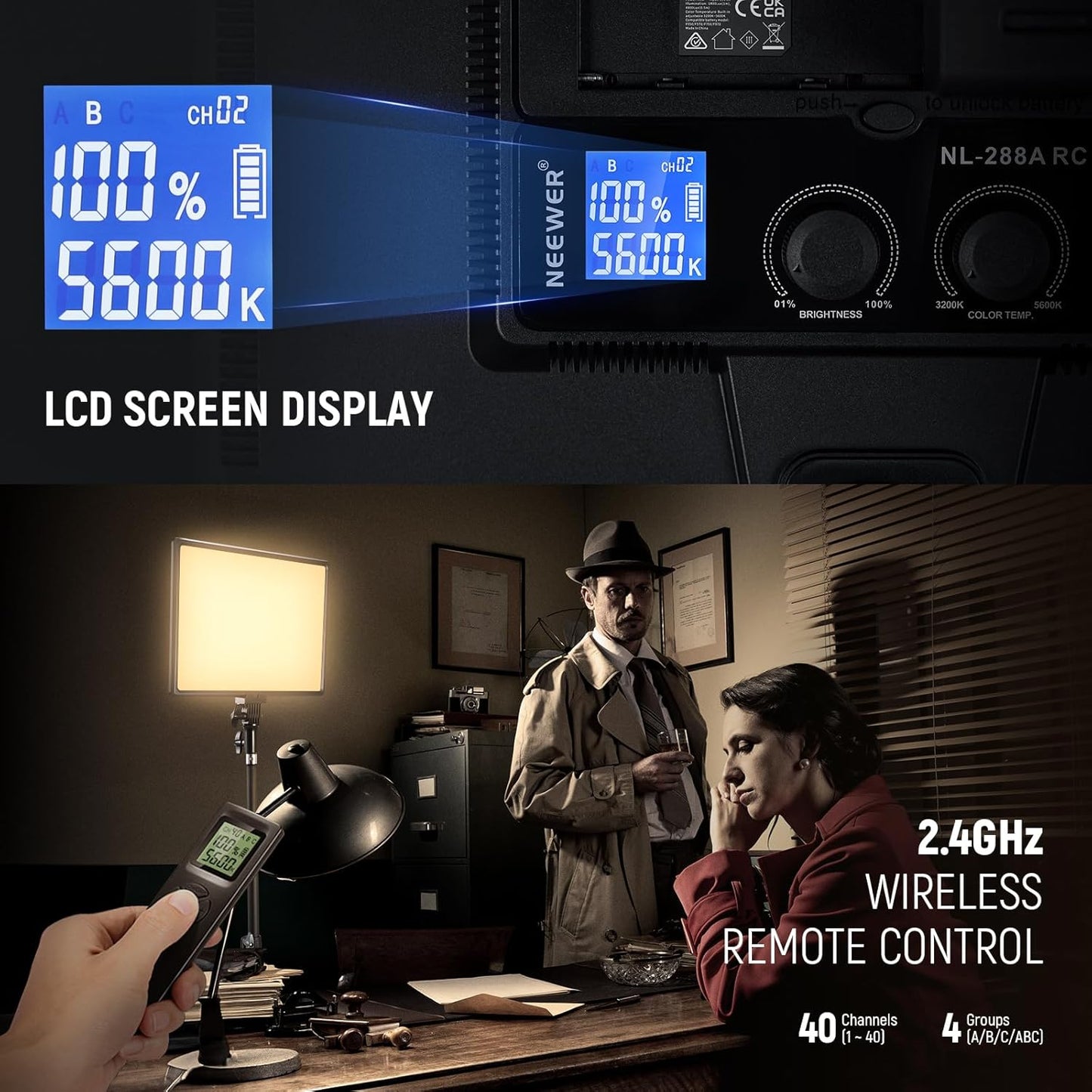 Neewer 90097717 18" LED Video Light Panel Kit