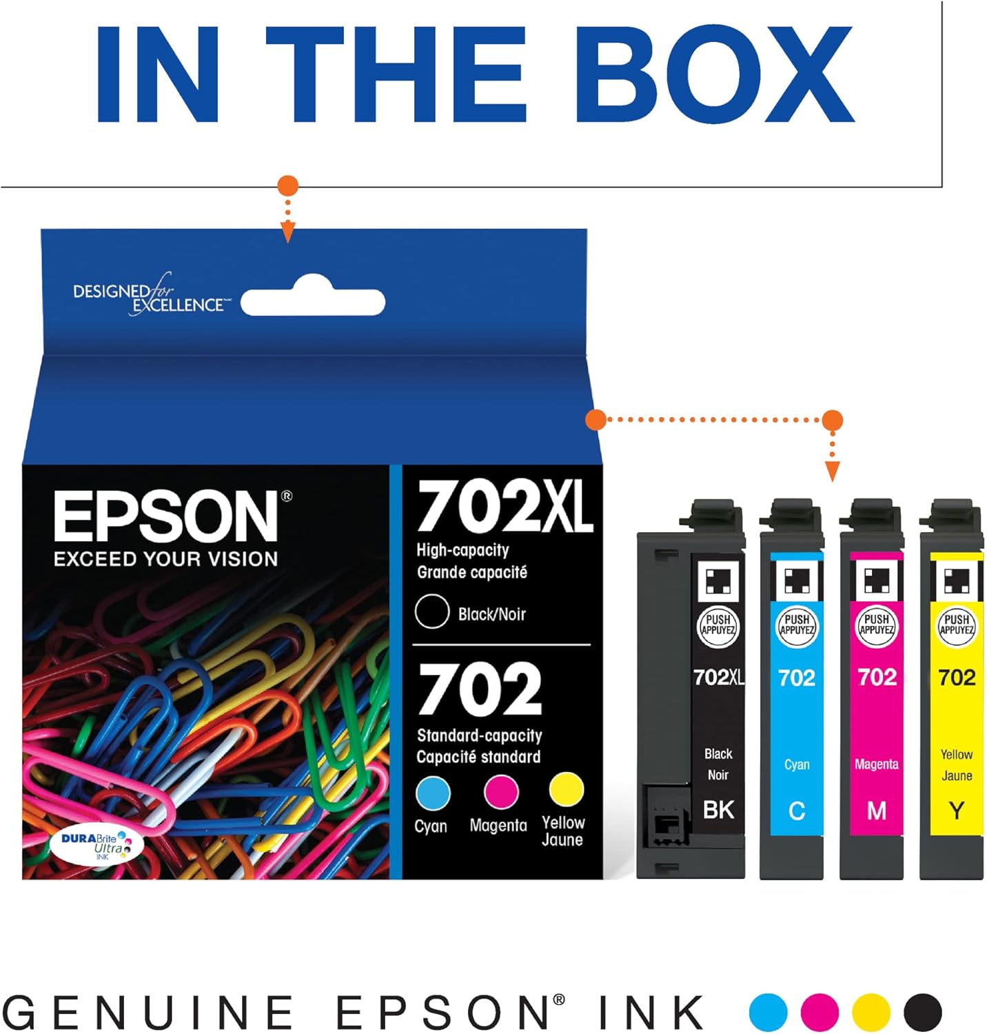 Epson T702XL-BCS DURABrite Ultra Ink High Capacity Combo Pack