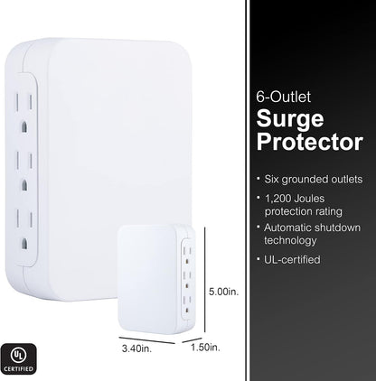 GE 10353 Pro 6-Outlet Side Access Surge Protector