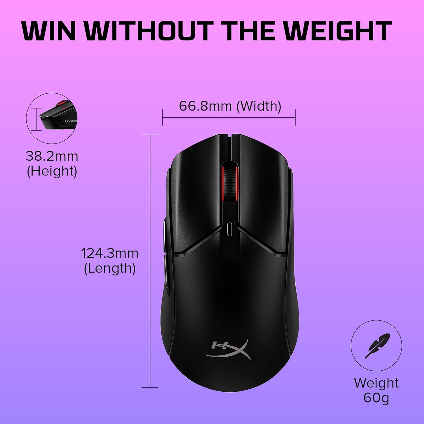 HyperX 6N0B0AA Pulsefire Haste 2 Wireless Gaming Mouse