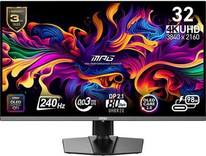 MSI MPG 322URXQDOLED 32" QD-OLED 240Hz Gaming Monitor