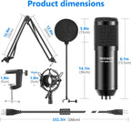 Neewer 40097216 USB Podcast Microphone Kit - 192kHz/24Bit Cardioid Mic