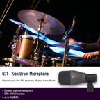 Samson DK707 7-Piece Drum Mic Kit - with Stands & Cables