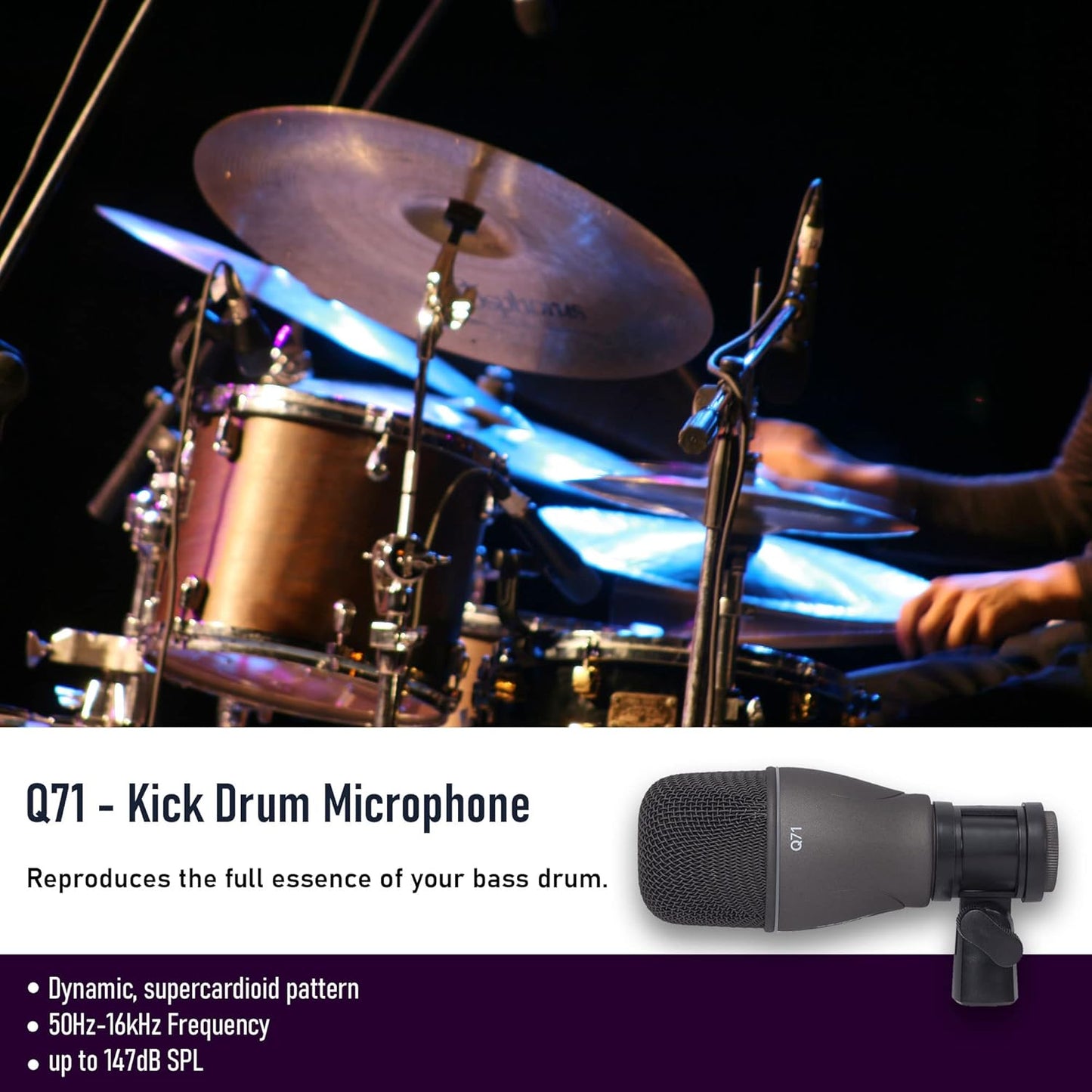 Samson DK707 7-Piece Drum Mic Kit - with Stands & Cables