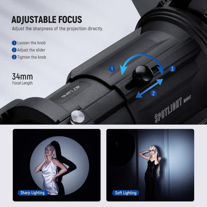 Neewer 90101355 Spotlight Snoot with Gobos & Gels