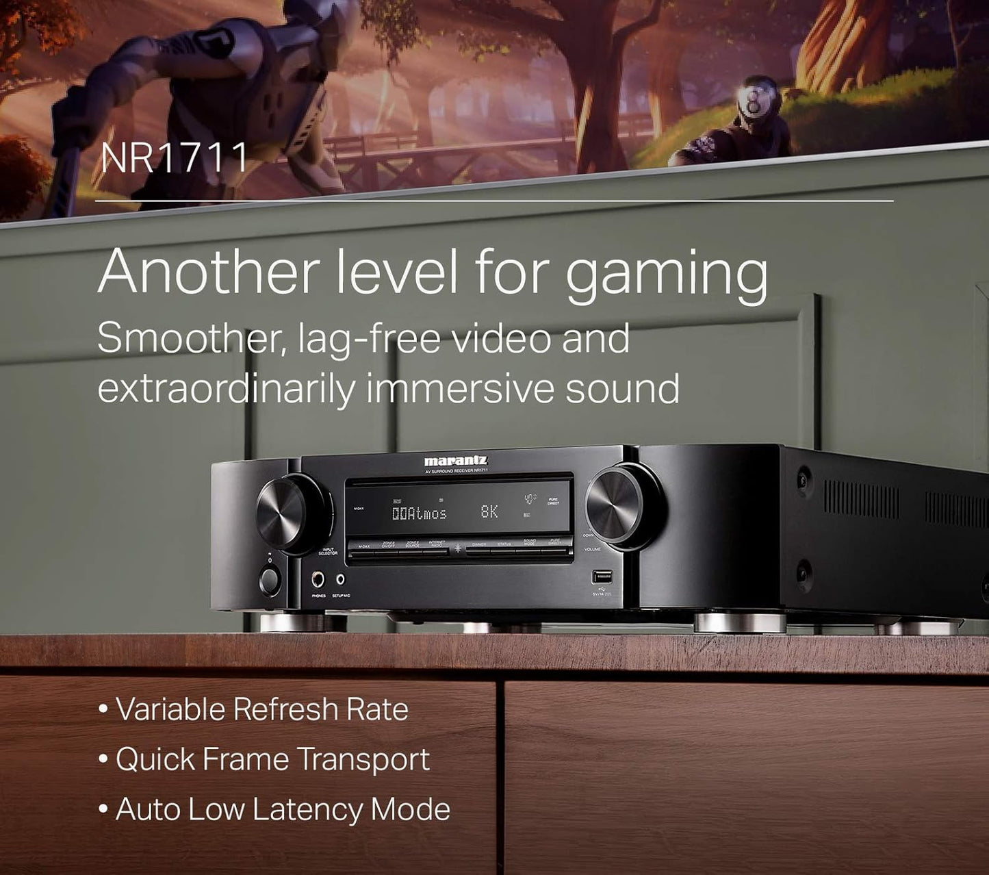 Marantz NR1711 Slim 7.2 Channel 8K AV Receiver - Renewed