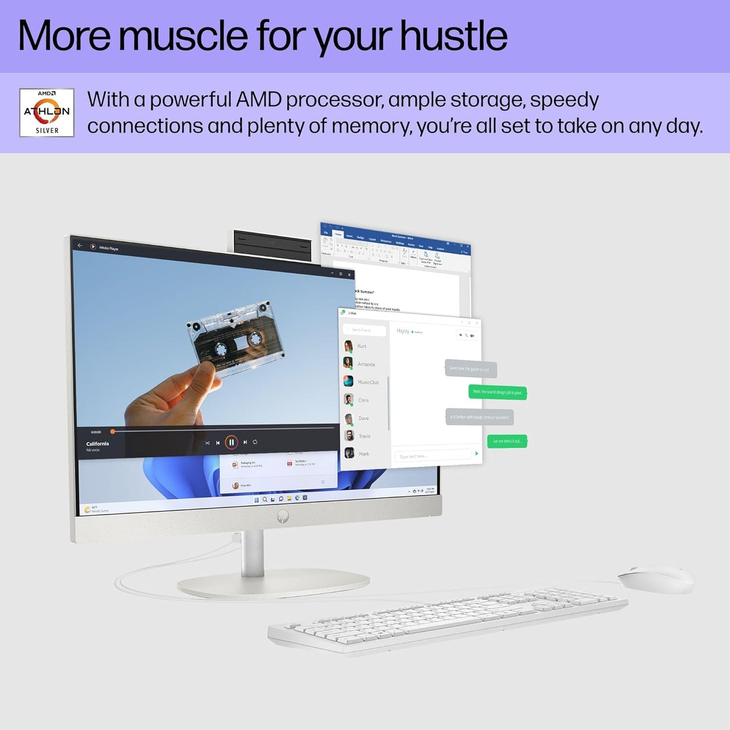 HP 8L9C8AA#ABA 23.8" Athlon Silver All-in-One Desktop