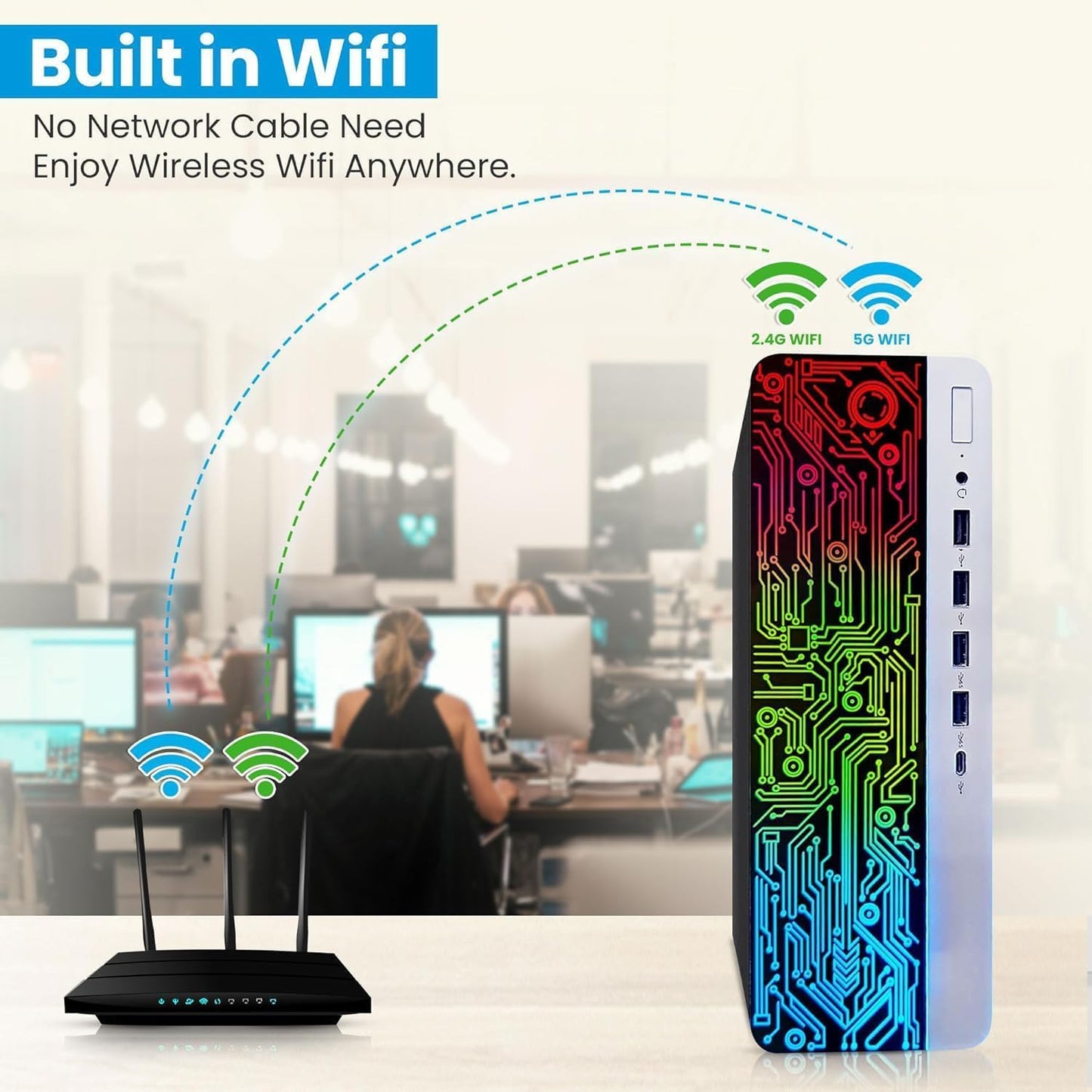 HP ProDesk 600 G3 i5 RGB Desktop PC Renewed