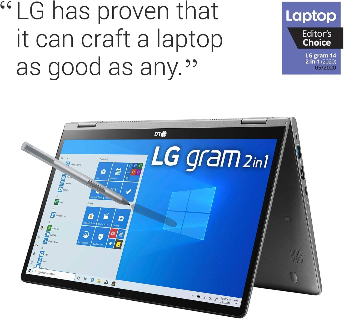 LG gram 2-in-1 Laptop - i7-10510U, 16GB, 1TB SSD, Thunderbolt 3
