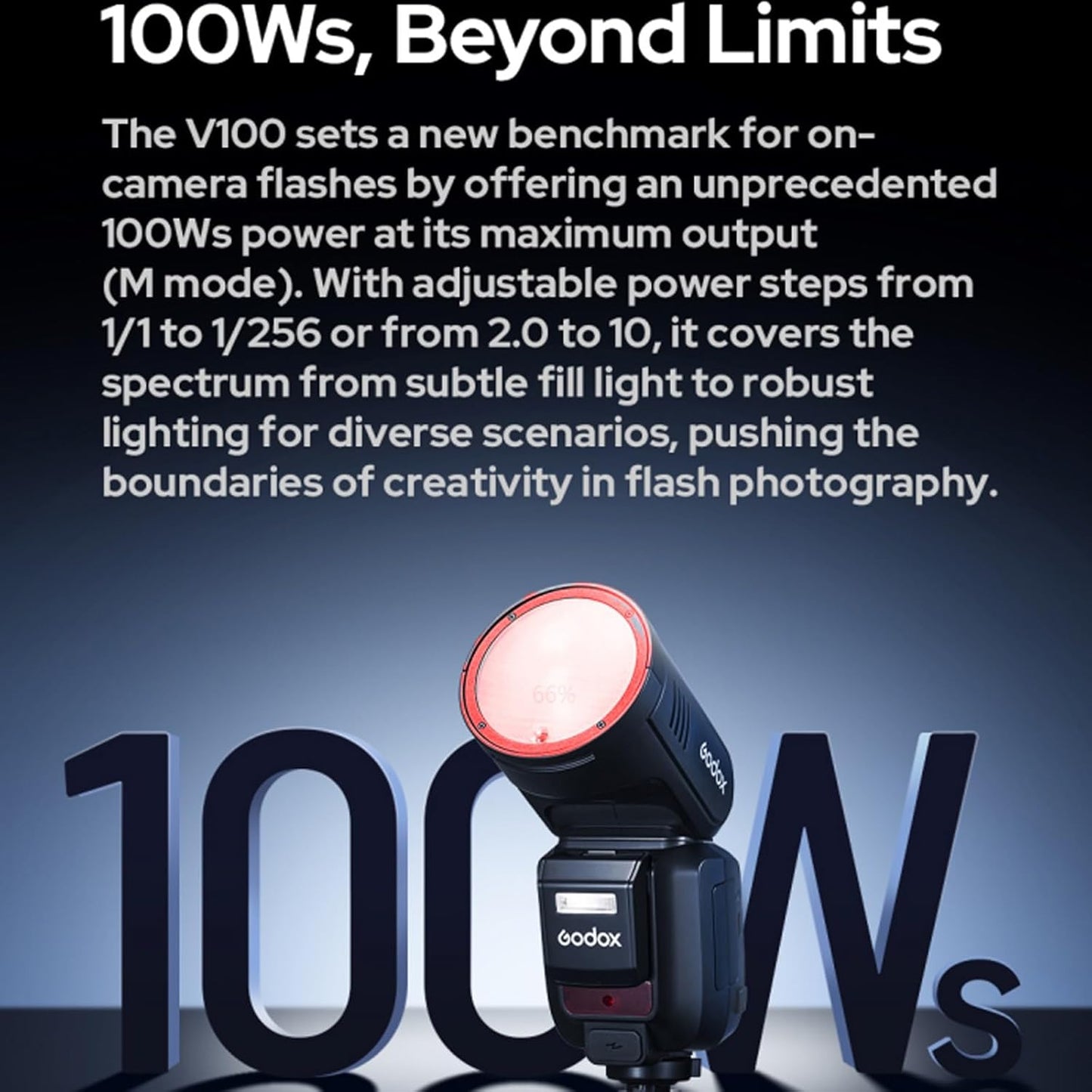 Godox V100C Speedlite Flash for Canon TTL 100Ws Round Head