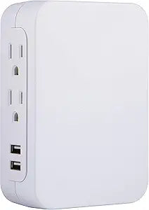 GE 38314 Pro 5-Outlet Extender USB Surge Protector