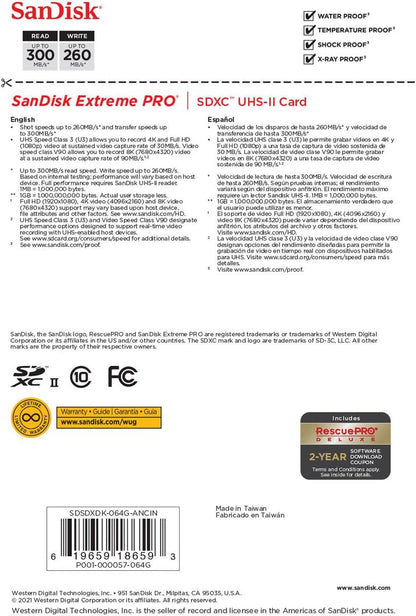 SanDisk SDSDXDK-064G-GN4IN 64GB Extreme PRO UHS-II SD Card