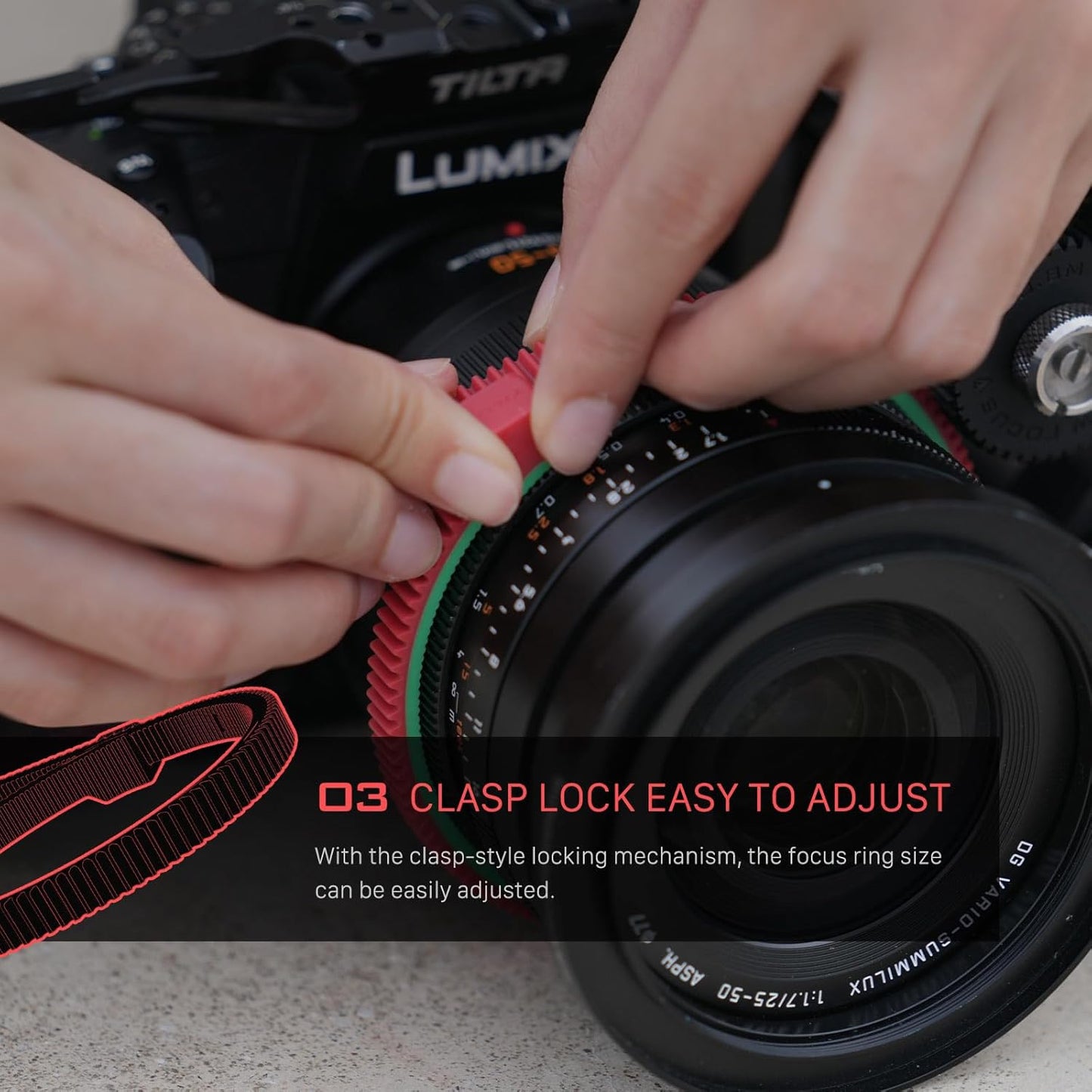 Tilta Universal Focus Gear Ring Adjustable Lens Follow Focus