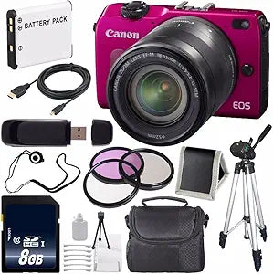 Canon EOSM2 PINK 18-55 EF-M STM Bundle