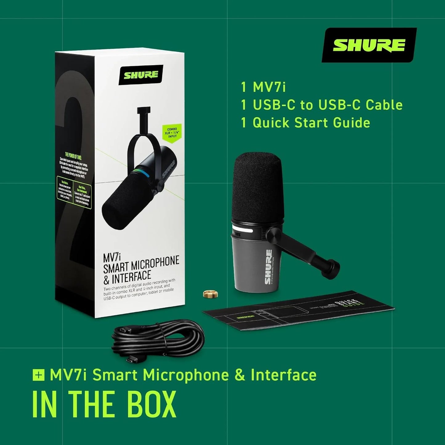 Shure MV7i Smart USB/XLR Podcast Microphone