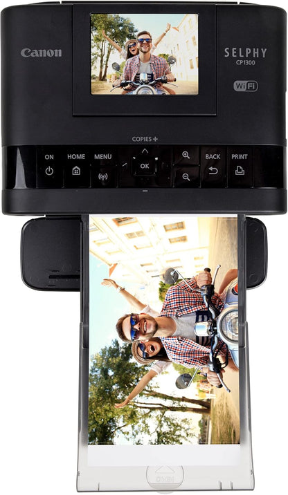 Canon CP1300 Photo Printer Bundle, Wireless Compact, Black