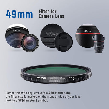 Neewer 10101267 49mm ND2-ND32 Variable Neutral Density Filter